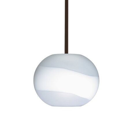 Besa Lighting Luna Stem Pendant, Opal-Frost, Bronze Finish, 1x9W LED 1TT-477699-LED-BR